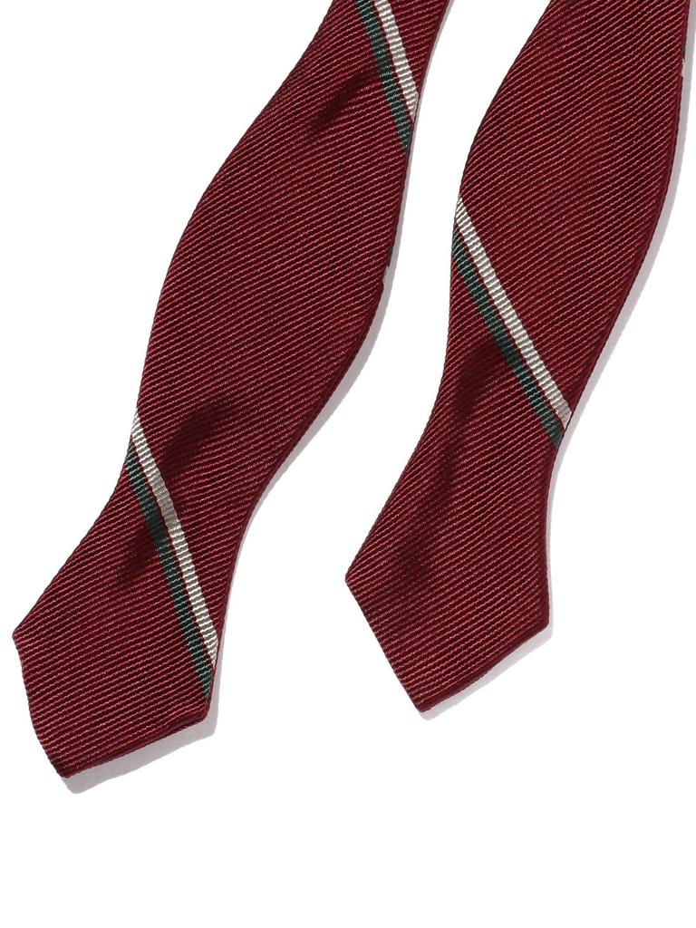 [BEAMS PLUS] Silk Wide Regimental Tie Bow Tie for Men, Wine Free, 38440090107