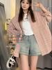 Plaid Mid-Length Casual Shirt Jacket with Long Sleeves
