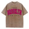 Cotton Washed T-Shirts Fashion Loose O-Neck Short Sleeve Brooklyn New York Printing Tops Summer Street Clothes