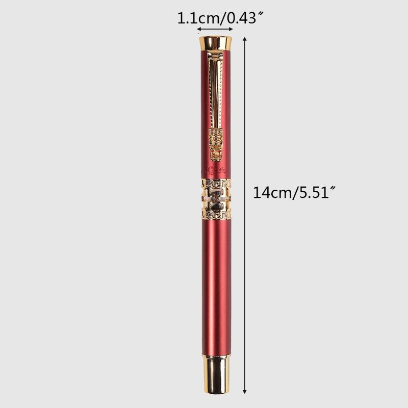 Retro Calligraphy Pen Refillable Classic Signature Pen Unique Chniese Dragon for Head Style Pen Clip for Adults Students