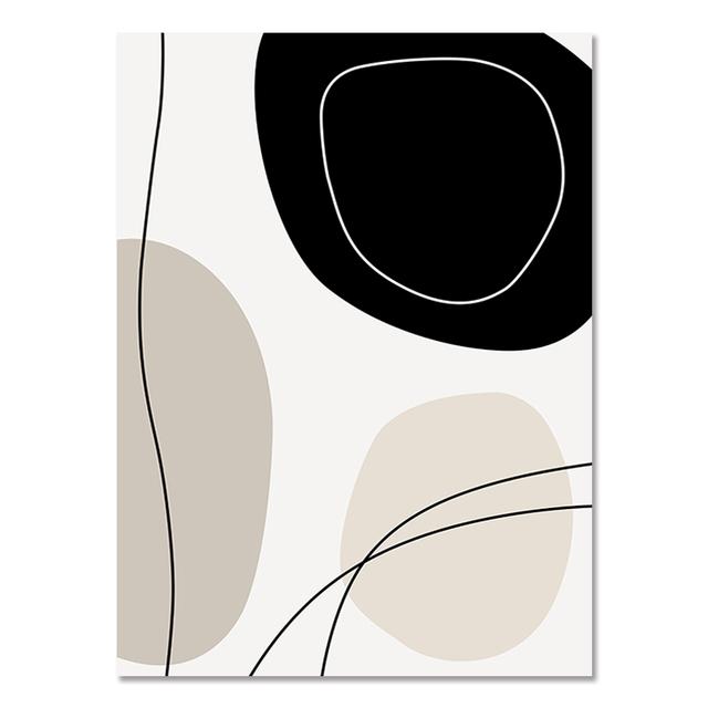 Abstraktní Boho Geometric Line Plakáty Černá Béžová Nástěnná malba Obraz na plátně Obraz pro interiér obývacího pokoje Domácí dekorace