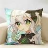 Nahida Genshin Impact Cushion Cover Natural Linen Organic Fabric DoubleSided Printing Room Sofa Decor Pillow Case
