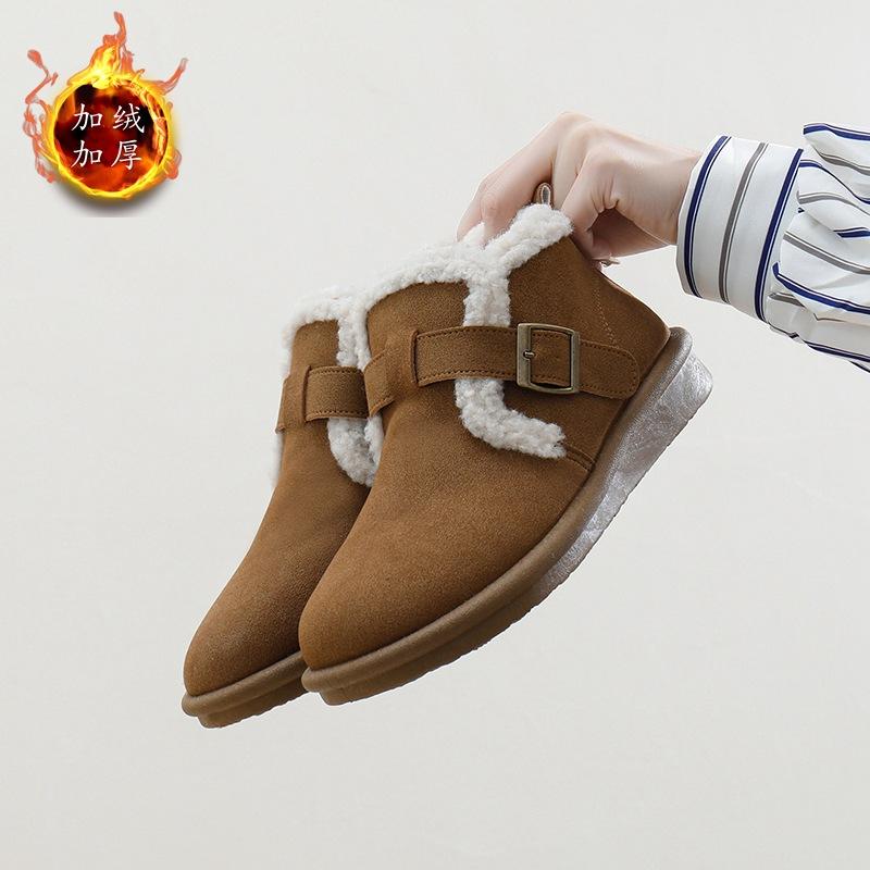 Зимние женские туфли из овечьей шерсти в стиле ретро, теплые мокасины на плоской подошве с мехом, женские уличные зимние ботинки, ленивые туфли для вождения 40 верблюд