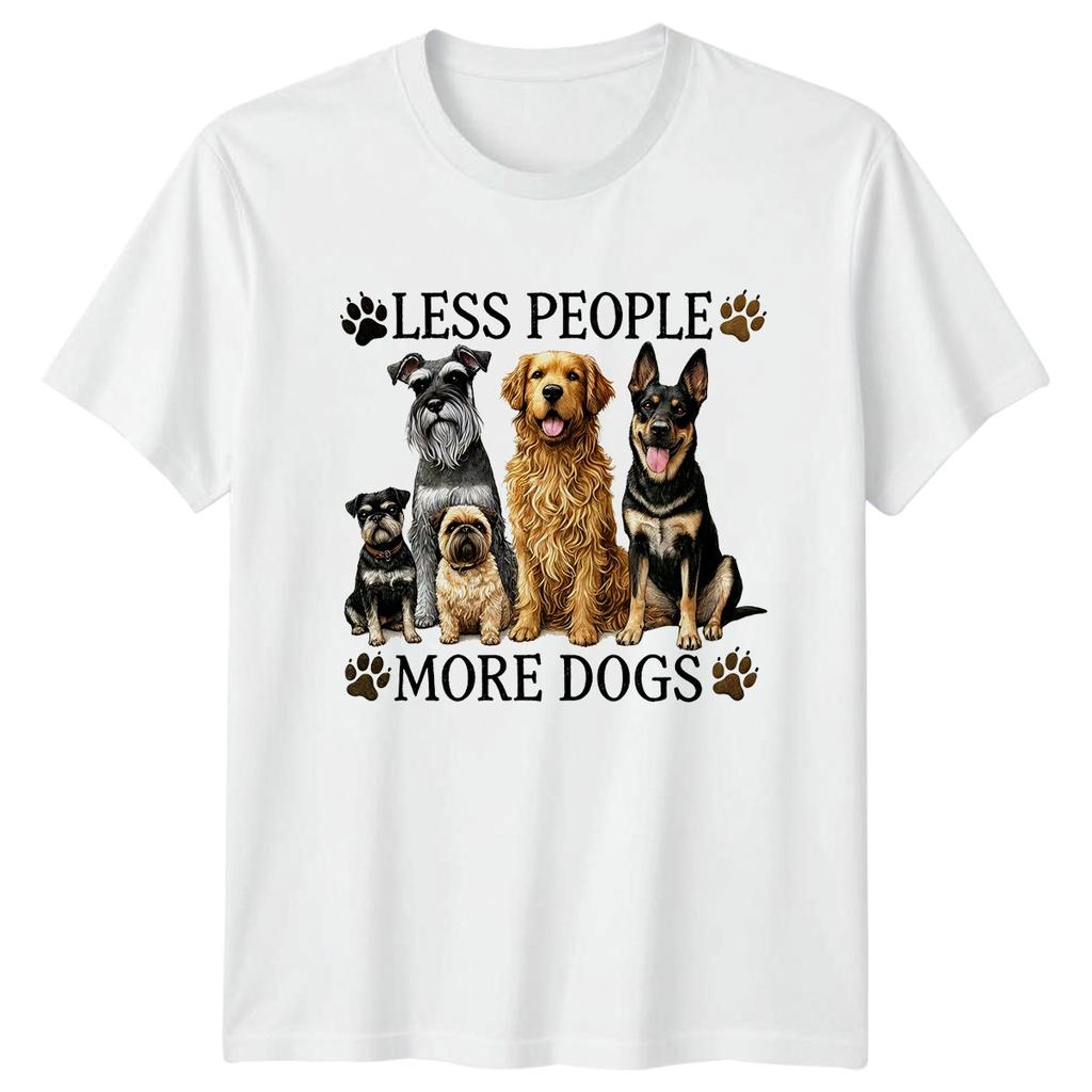Less People More Dogs Multiple Dog Breeds Animals Unisexs TShirt Unisexs Tee