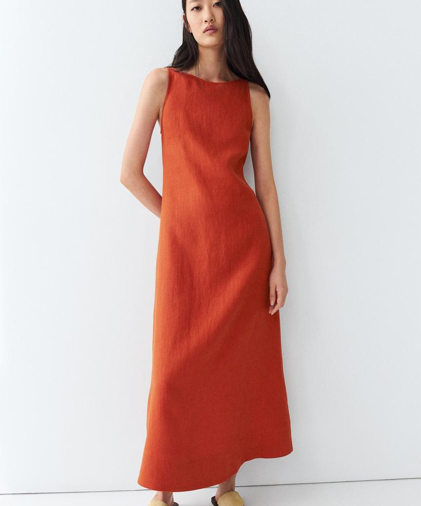 Masimodutti 100% Linen Halterneck Dress