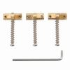 3PCS Metal Guitar Bridge Saddles Brass Color Compensated Guitar Saddles  For Telecaster Guitar