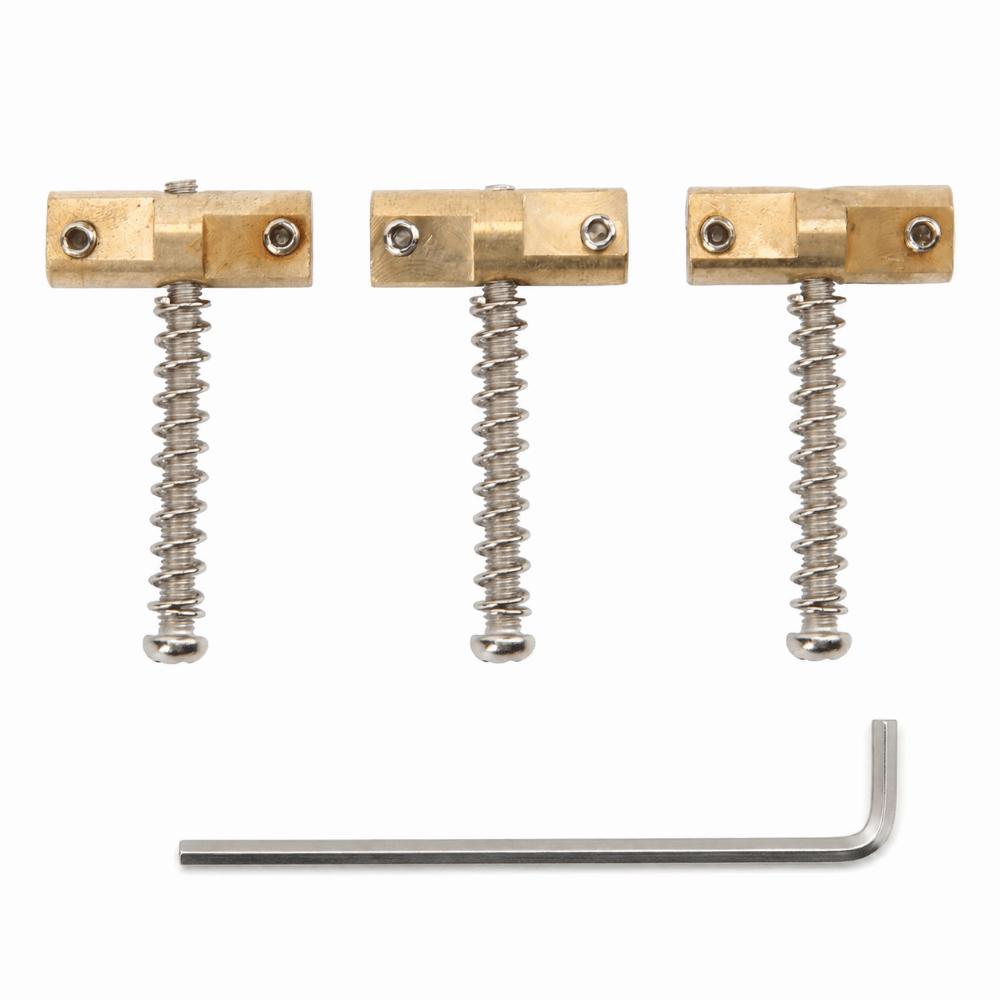 3PCS Metal Guitar Bridge Saddles Brass Color Compensated Guitar Saddles For Telecaster Guitar