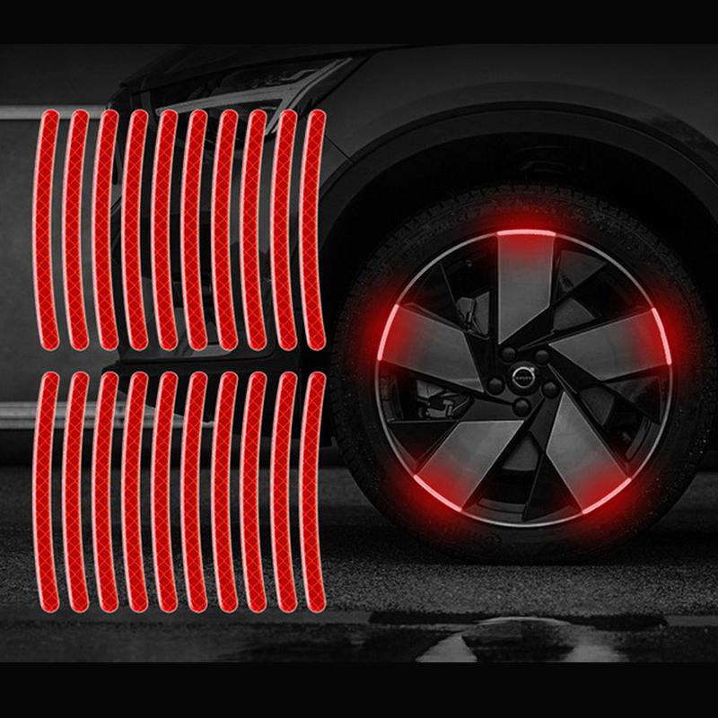 Auto Car Wheel Hub Reflective Sticker Stripes Door Safety Opening Warning Tape Auto Rear Warning Reflective Tape Car Motocycle 20pcs красный