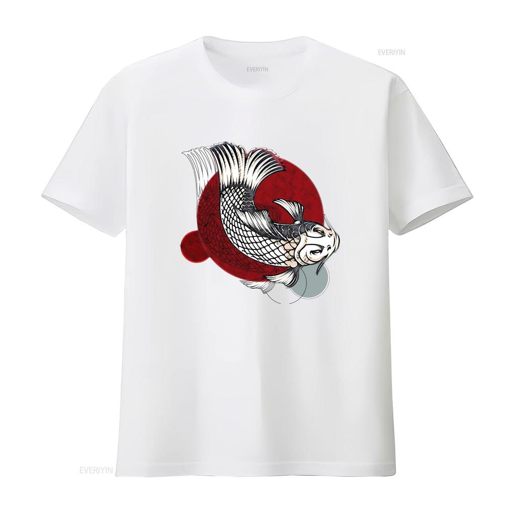 Vintage Style Koi Fish Japanese T Shirt For Unisex And Unisex Vintage Fashion Casual Designer Clothes Slightly Homme