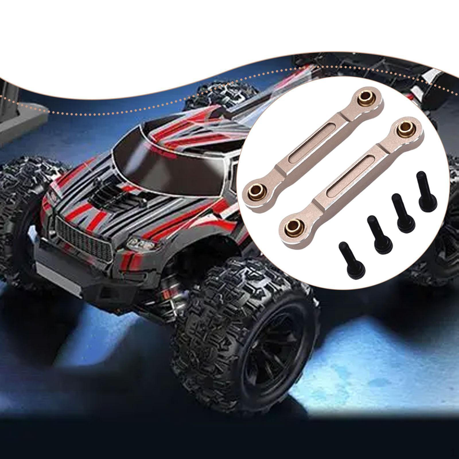

2 Pieces RC Car Chassis Fixing Linkage Rod Lightweight Front Steering Fixed Parts Link Rods Champagne Silver
