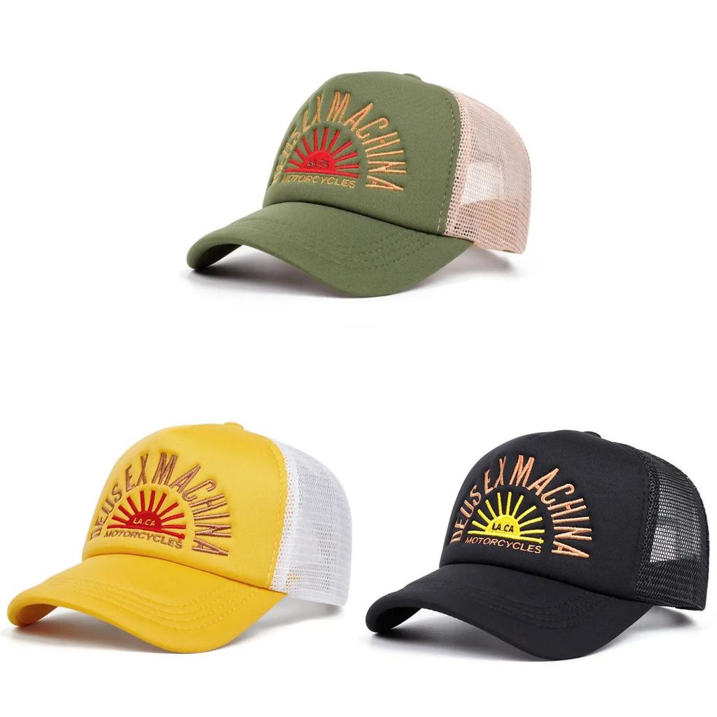 Street Style Letter Embroidered Mesh Baseball Cap With Sun Protection For Men Women