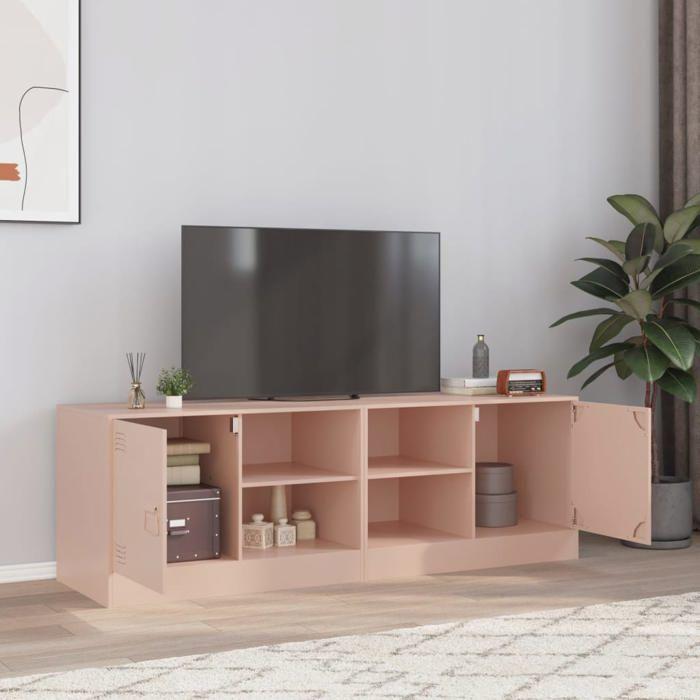 VidaXL TV Furniture 2 Pcs Pink 67x39x44 Cm Steel, TV Stand, TV Unit, Multimedia Unit, TV Sideboard, Hi-fi Unit, Center of 841694