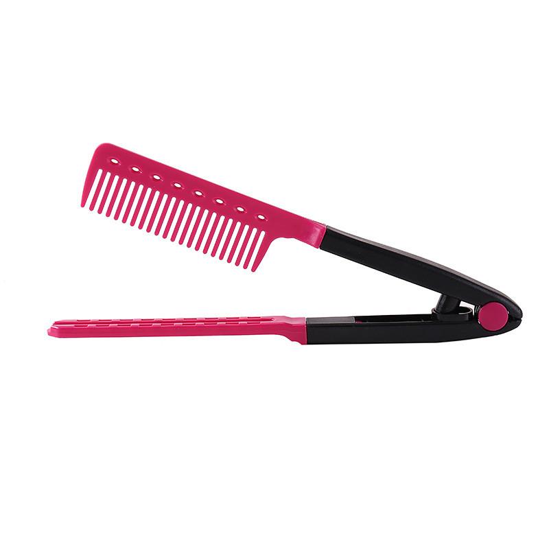 

Плоская расческа Выпрямляющая расческа Салонная расческа для волос Расчески Парикмахерская Укладка Выпрямитель для волос V-образная Прямая расческа розы красного