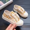 2025 medium and older children's sports shoes boys' bottom anti-new children's canvas shoes girls' casual shoes biscuits skateboard shoes