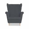 Fotel uszak Rene z podnóżkiem skandynawski Family Meble ciem. szary sztruks