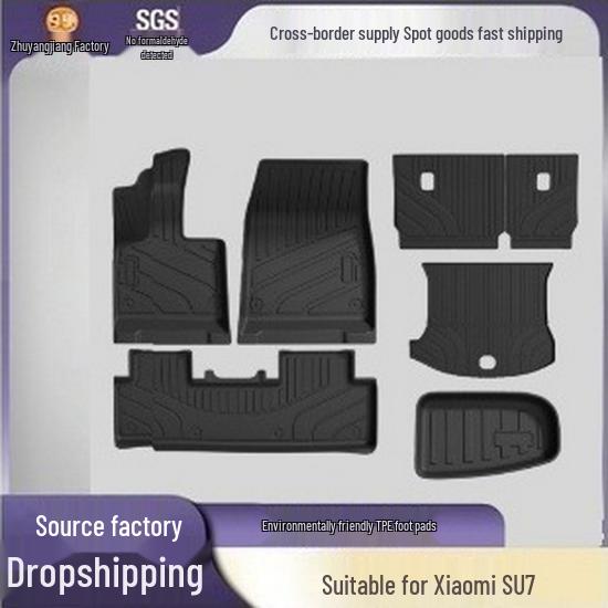 Eco-Friendly TPE Floor and Trunk Mats for Xiaomi SU7 - Original Interior Color Match