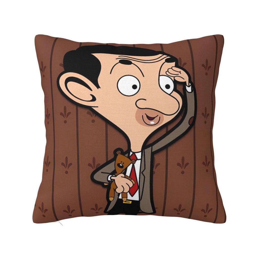 Mr Beans Cartoon Bären Kissenbezug Kissenhülle Quadratisch Grafische Kissenhülle Modische Kissenbezüge Für Sofa Zuhause Dekorativ