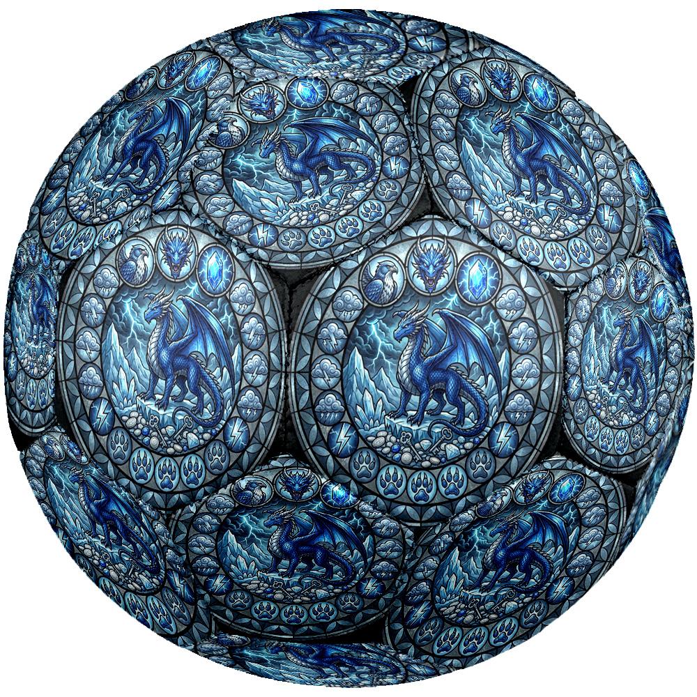 Blue Dragon Glass Round Football Size 5 Adult Ball Suitable for Training Matches and Outdoor Team.
