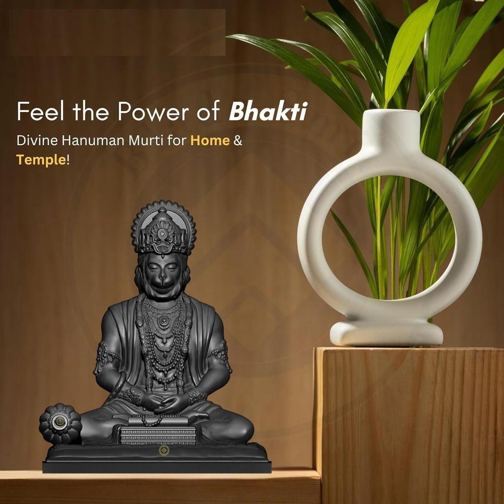 Bajrangbali Hanuman ji Idol Statue murti for Car Dashboard Home Decoration Puja Mandir Black Color