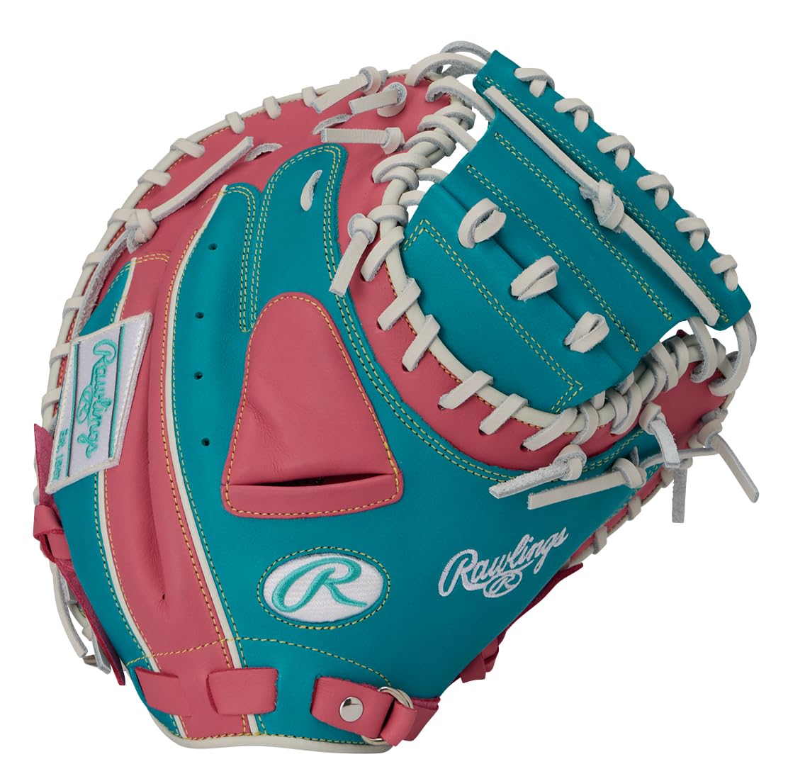 

Мягкая бейсбольная перчатка Rawlings HYPER TECH COLOR SYNC для 33-дюймовых кэтчеров, GR6HTC2AF, Бирюзовый/Розовый, дюймы, Для правши