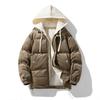 Winter Thickened Warm Cotton-padded Clothes Japanese Retro Corduroy Bread Clothes Hooded Fake Two-piece Cotton Clothes Jacket Men