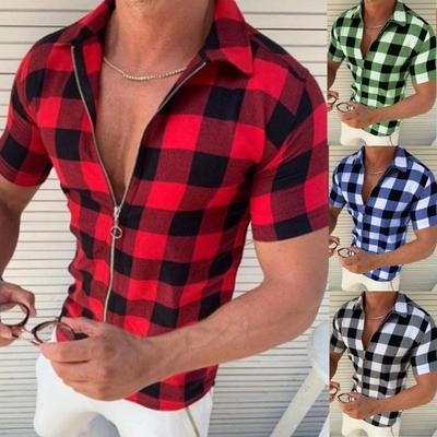 Karriertes Hemd Herren neues Sommer Herren Freizeit Kurzarmhemd