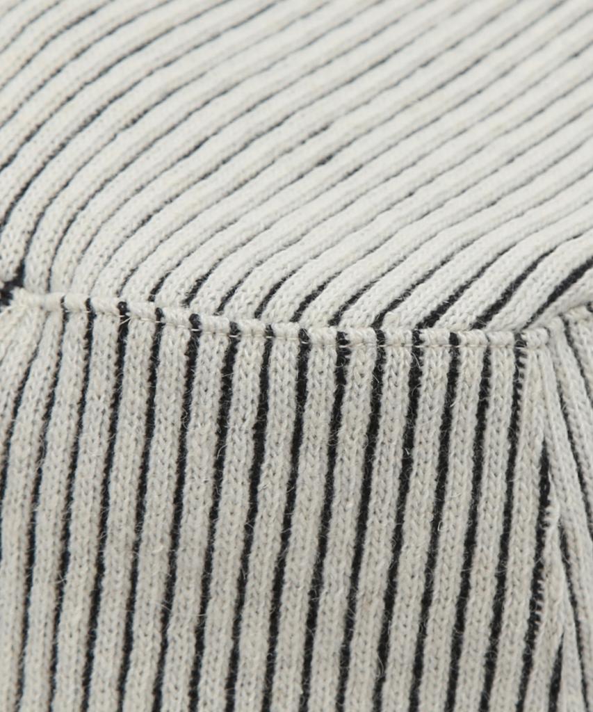 Eondeokeonteulolseutyudio Winter Knit Bucket Hat Stand Bucket / Stripe Knit / Milk