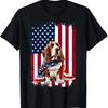 Basset Hound American Flag 4th Of July T Shirt