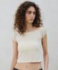 ITOV SEOUL Shirred Boat Neck T-Shirt Cm
