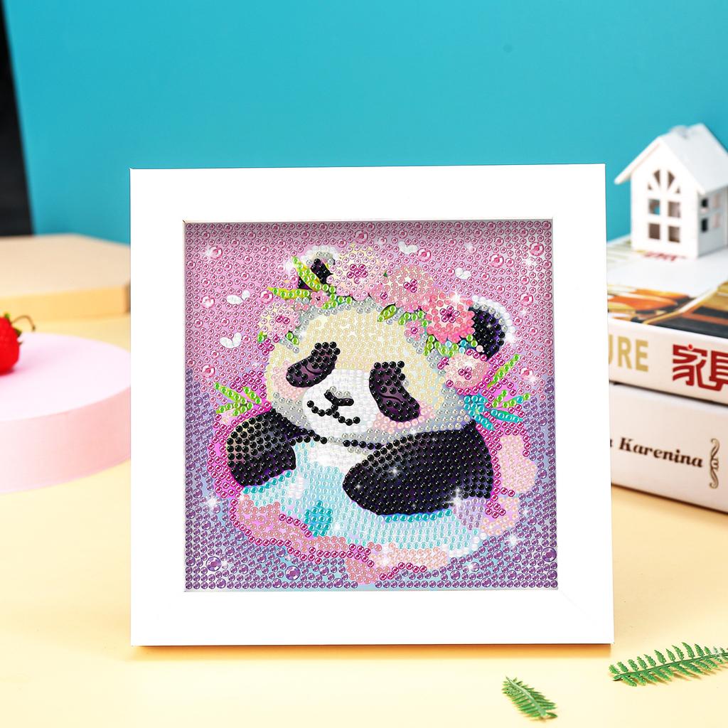 Kids Full Drill 5D Diamond Painting Kit, Cartoon Animal Handmade Diy Diamond Paste Decor Art