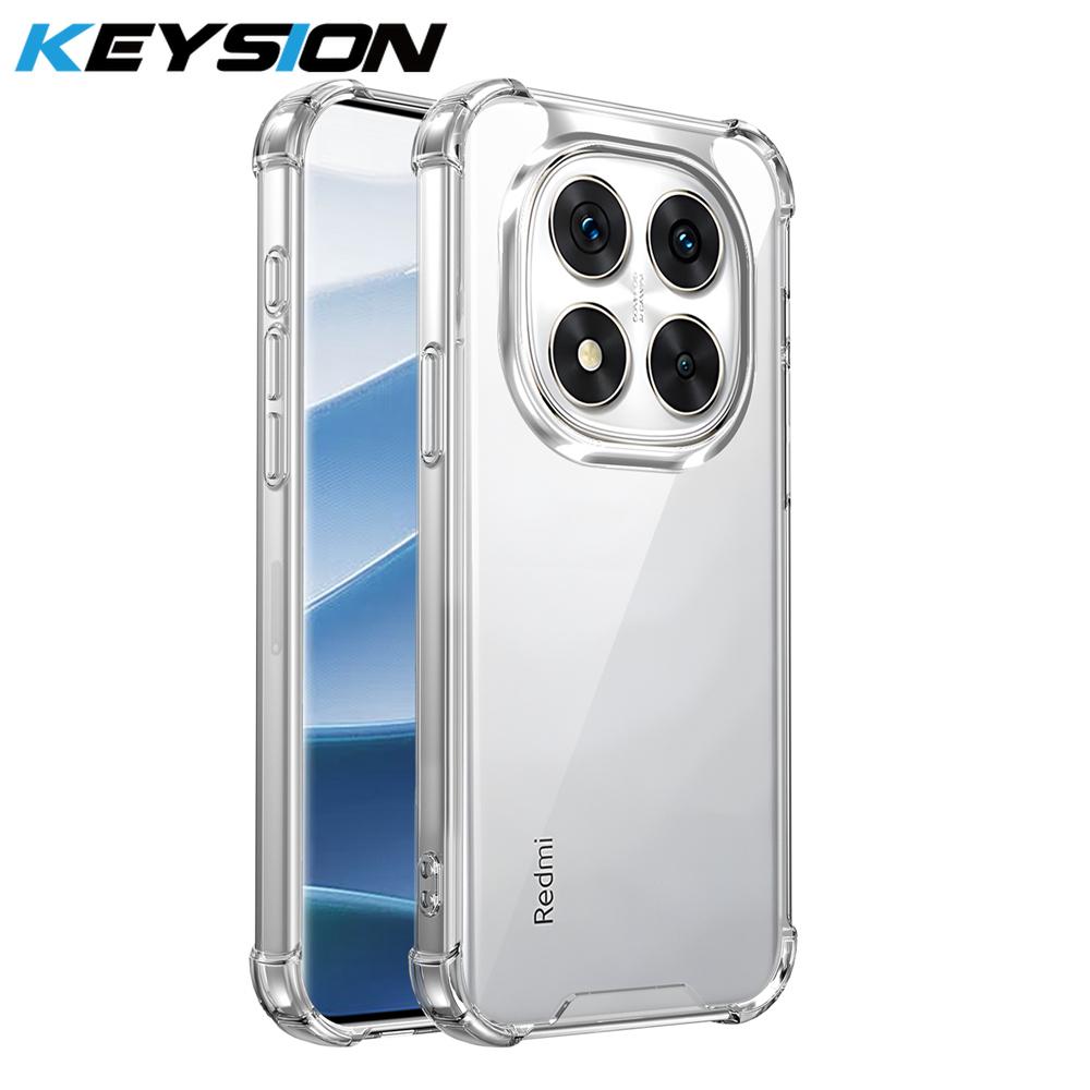 

KEYSION Противоударный прозрачный чехол с четырьмя углами для Redmi Note 14 Pro 4G 14 Pro+5G Мягкий ТПУ+ПК Прозрачная накладка для телефона для POCO X7 5G for Redmi Note 14 Pro+ 5G чистый