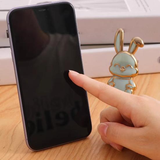 Skládací stojánek na telefon s králíčkem, roztomilý držák na telefon s králíčkem na stůl, nastavitelný telefon