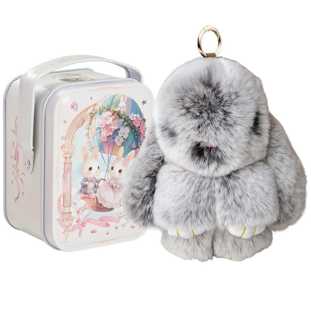 15cm Fluffy Bunny Keychain Rabbit Fur Keychain Women Bag Car Key Chain Pendant Decoration Jewelry Bags Hangings Accessories Gift