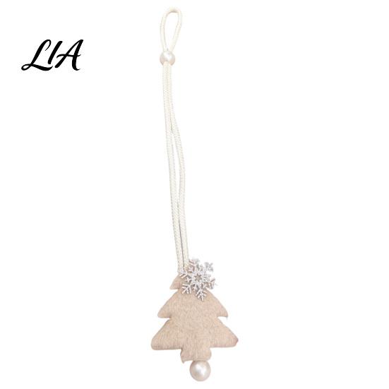 Christmas Party Scene Decorations Tree Curtain Tieback with Snowflake Pearl Decor, Fabric Xmas Adjustable Rope Ties Drape Holder, Tie for Window Home