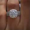 Bridal Accessories Popular Luxury Sparkling Diamond Copper Diamond Zircon Ring