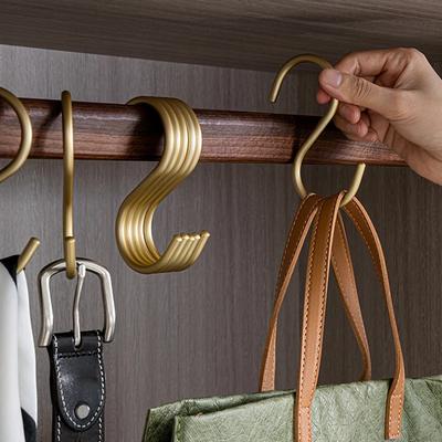 6Pcs Aluminium Alloy S Shape Hooks Practical Kitchen Railing Hanger Hook Clasp Holder Hooks For Hanging Clothes Handbag Hooks