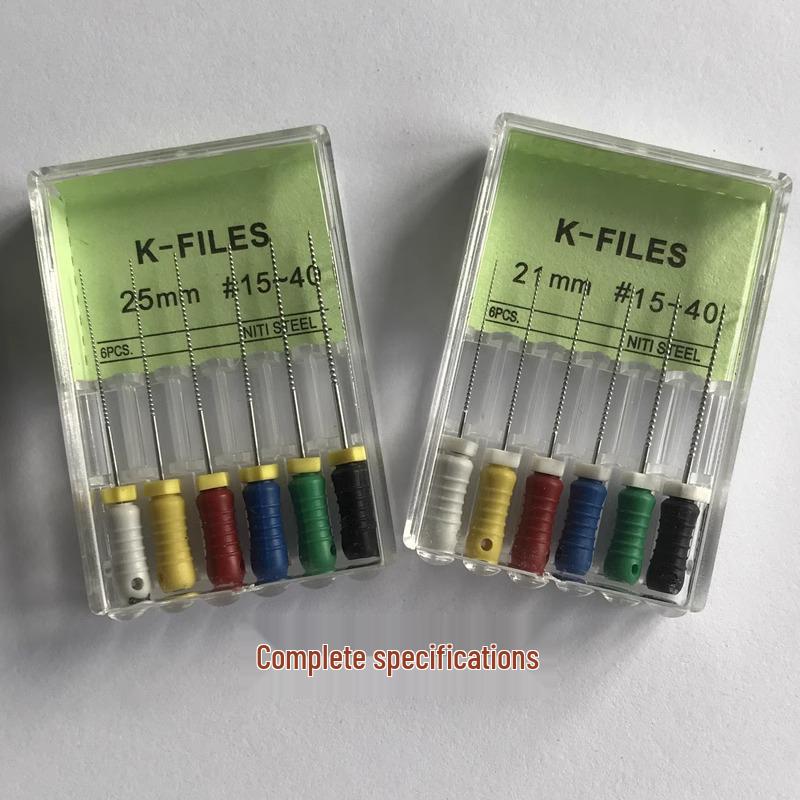 Nickel Titanium K-Type Dental Root Canal Files, Available In 21mm, 25mm, and 31mm