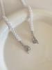 Silver Butterfly Pearl Necklace with Magnetic Detachable Design for Women - Delicate Micro-set Clavicle Chain