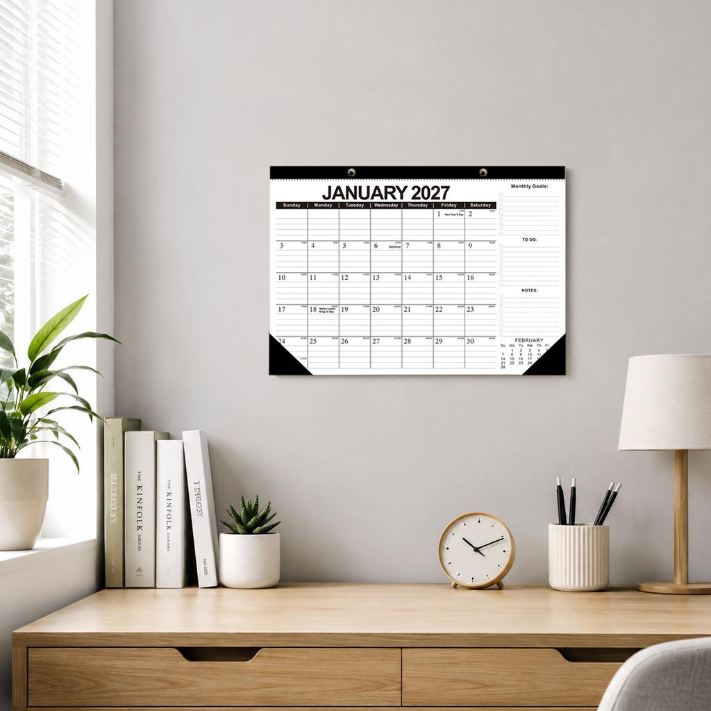 2027 Wall Calendar 18-Month English Hanging Calendar