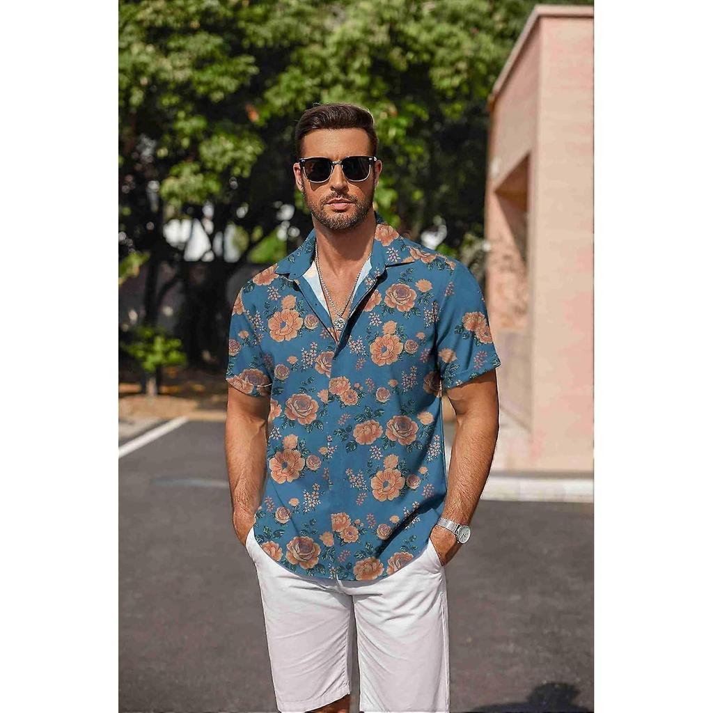 Men's Lightweight Tropical Flower Casual Shirt