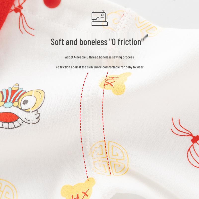 Newborn Chinese Style Cotton Long Sleeve Romper