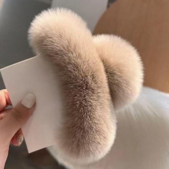 Hair Claw Soft Plush Cover Women Hair Clip Strong Spring Back Head Hair Clamp Party Holiday Hair Accessory