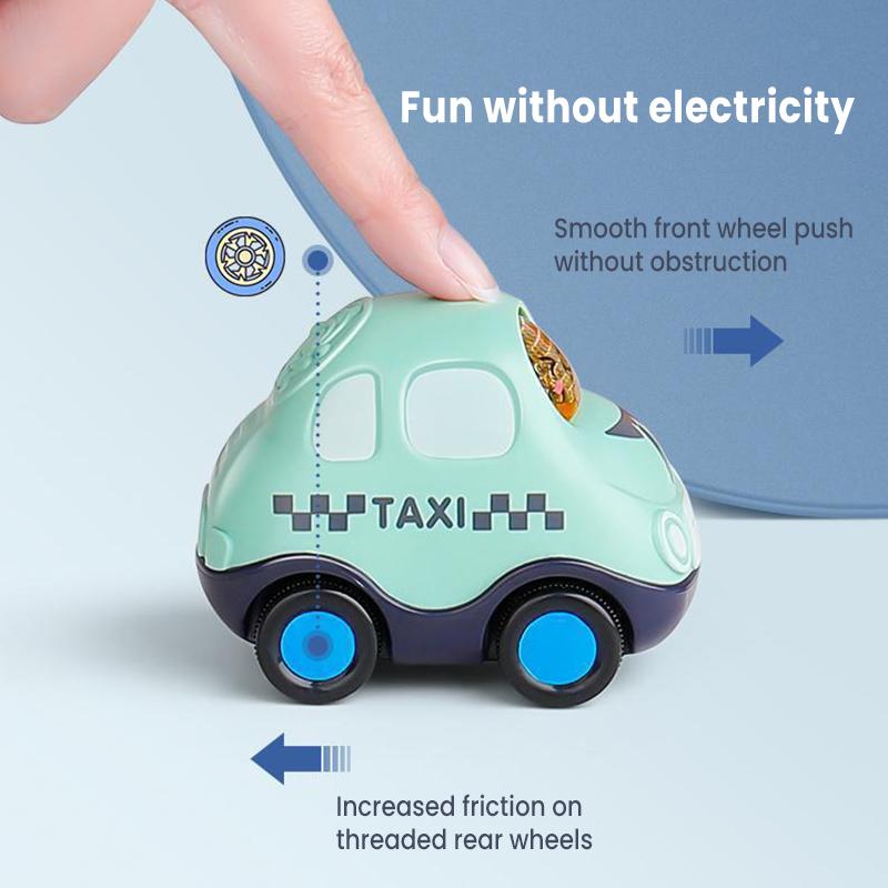 Children's Inertia Toy Car Montessori Boys' Mini Fire Engineering Vehicle Crash Resistance Pull Car Set 0-3rd Birthday Gift