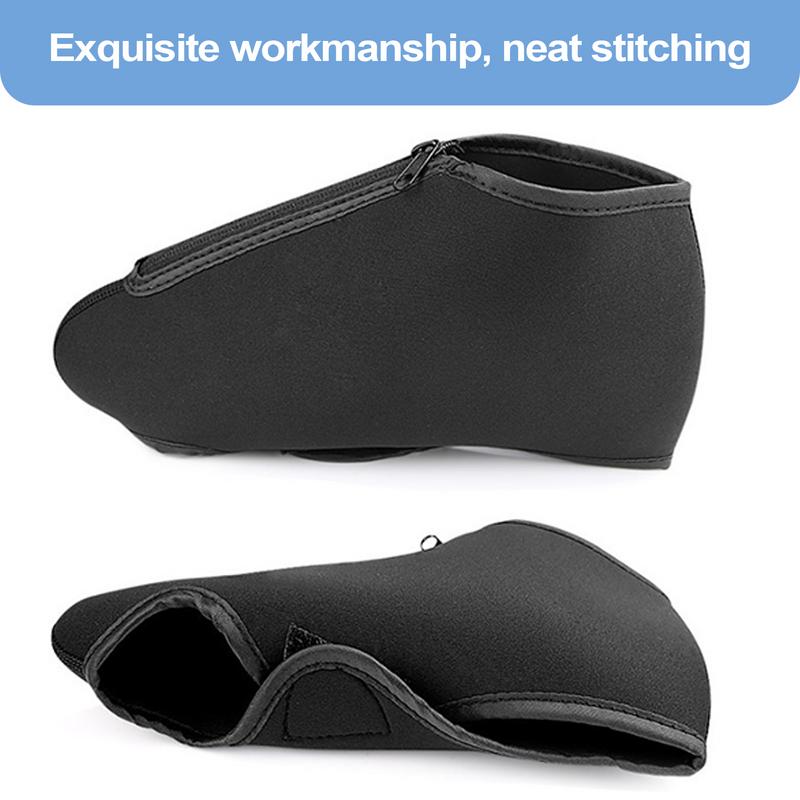 black Ski Boot Covers Windproof Ice Skate Cover Skating Boots Neoprene Zippered Protector outdoor Roller Skate Accessories