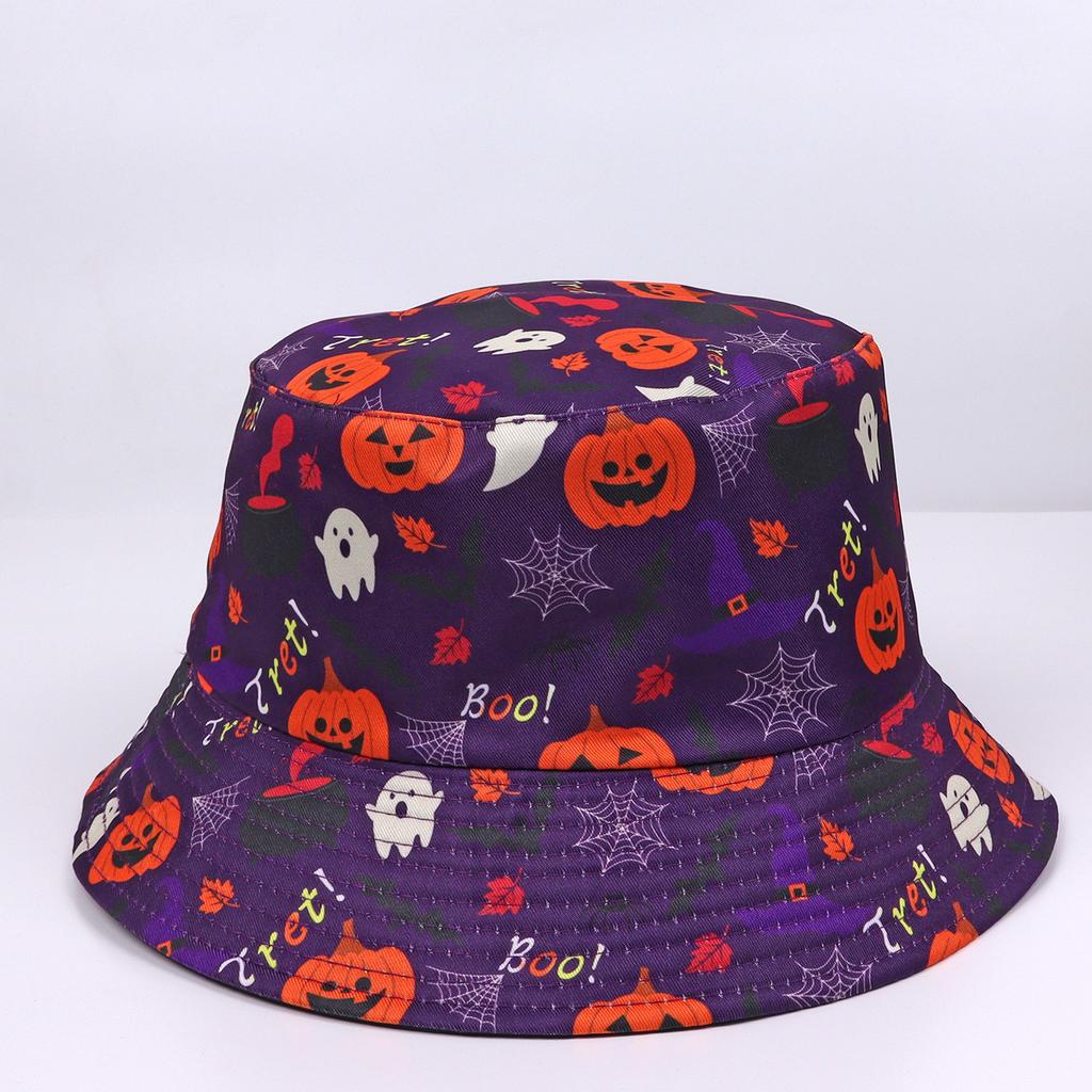 New European and American fashion retro pattern printed bucket hat women's outdoor travel sun hat double-sided can wear pot hat men