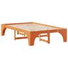 Brown Bed Frame 140 x 190 cm Solid Pine Wood