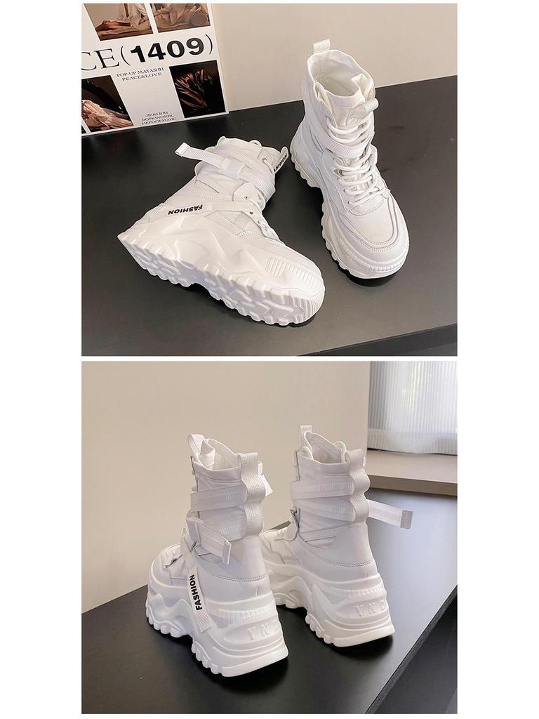 2025 Frühling Europäische Damen Martin Boots - 8cm Innensohle, Dicke Sohle, Atmungsaktive High-Tops, Vielseitige Stiefeletten