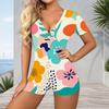 One Piece V Neck Short Sleeve Plus Size Womens Jumpsuit