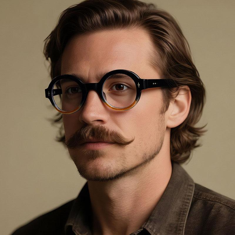 Vintage Round Anti Blue Light Glasses Women Men Luxury Designer Myopia Prescription Punk Eyewear Frame
