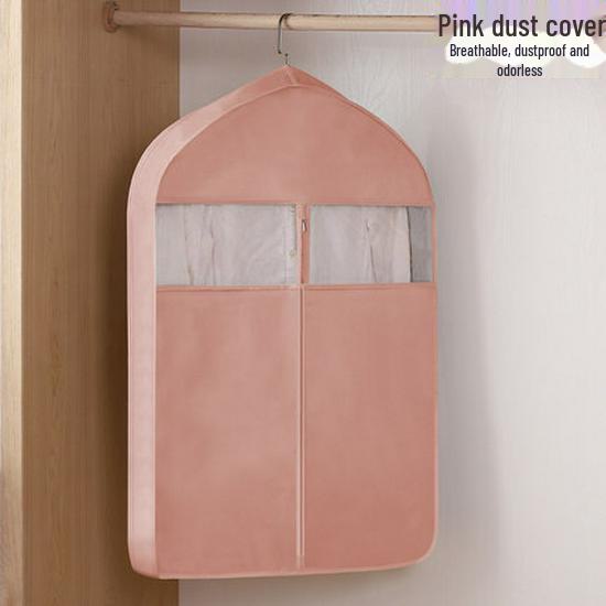 Thick Non-Woven Transparent Hanging Clothing Dust Cover for Suits